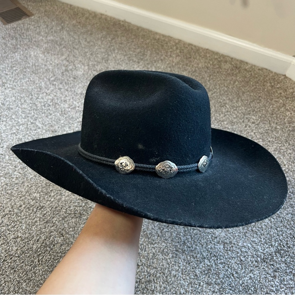Resistol Black XX Wool Black Cowboy Western Hat Made in USA, 55, 6 7/8